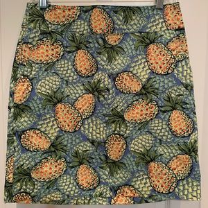 Talbots Skirt Pineapple Print 98% Cotton Size 4